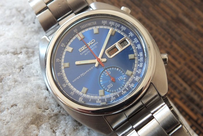 Seiko (6139-6012) Saxe Blue Chronograph - Men's Automatic Watch - 1976