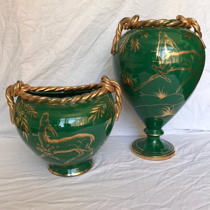 Italo Casini - pair of glazed ceramic vases, Sesto Fiorentino
