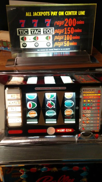 Bally slot machine Tic Tac Toe 1970s