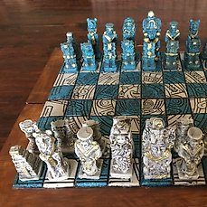 Replacement Aztec Stone Queens Chess Set Hand Carved Mexico Refurbished in USA 
