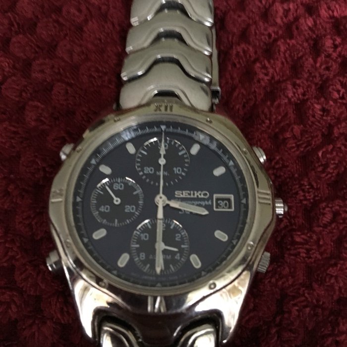 Seiko chronograph sq50 with alarm 7 T 32 movement men's watch
