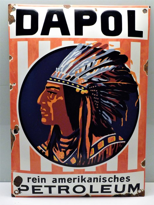 Enamel sign oil sign - “Dapol rein amerikanisches Petroleum” Hamburg around 1910