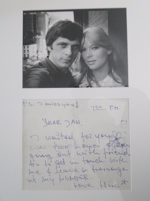 Nico and Jan Cremer - A small letter by Popicon Nico to the Dutch Author Jan Cremer - Signed