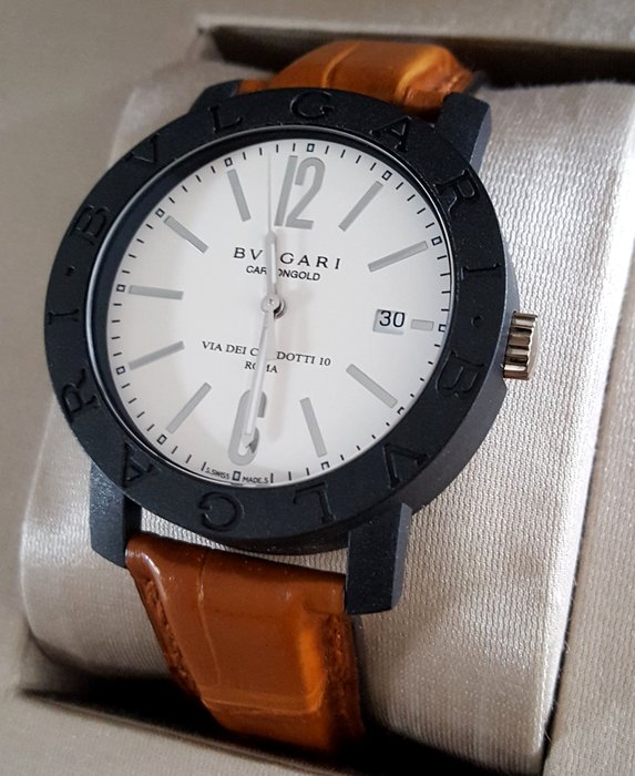 bvlgari special edition carbon gold watch