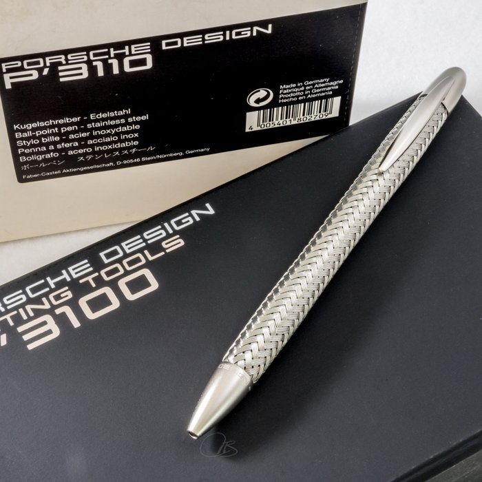 Porsche Design P3100 Stainless Steel TecFlex Ballpoint Pen by Faber-Castell