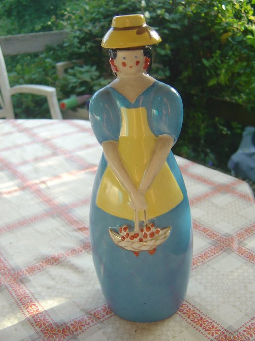 Robj - Statuette bottle in the shape of a person - Porcelain Signed Robj