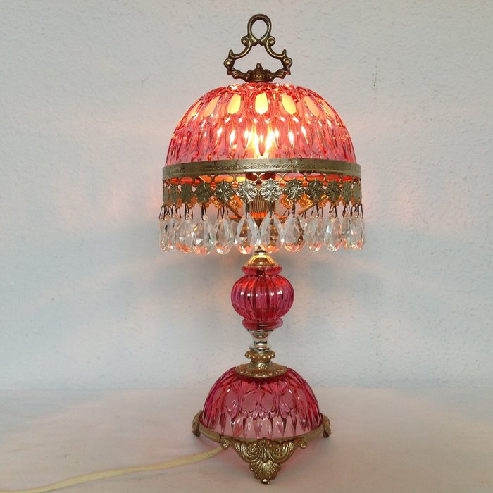 Vintage Crystal French Table Lamp 38 Cm, French Boudoir Table Lamps
