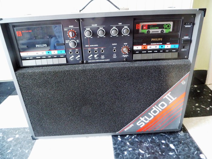 Philips D 6650 Double Tape Recorder Studio II with Hi-fi microphone