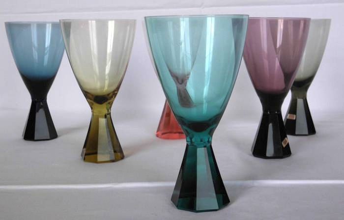 Friedrich Kristall - 40 x crystal glasses, 7 sets