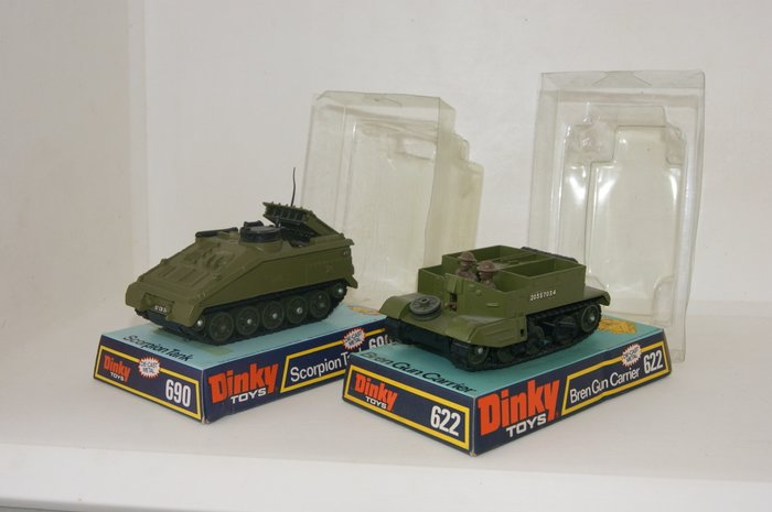 Dinky Toys - Scale 1/48 - Alvis Scorpion and Striker Tank no.690 and Bren Gun Carrier no.622