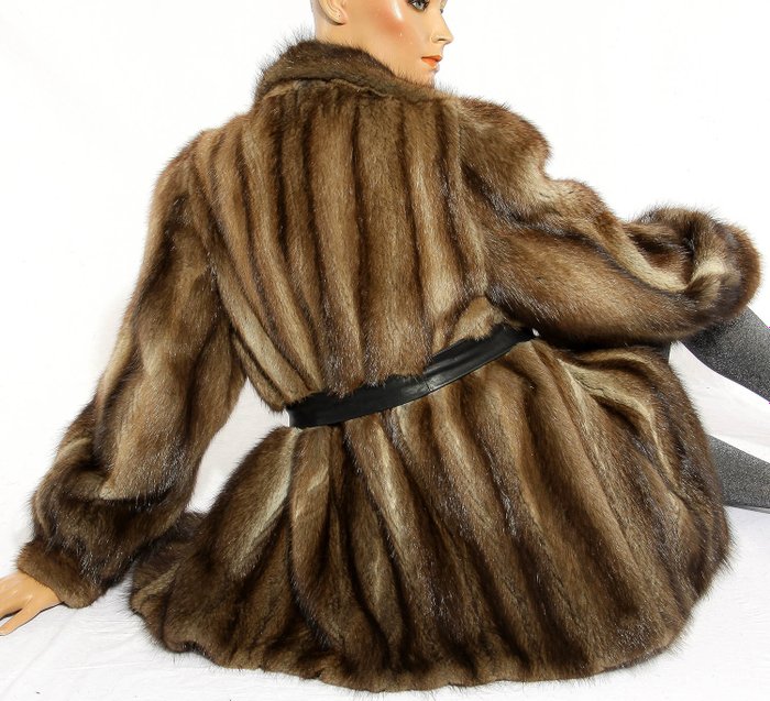 Super Soft Muskrat Fur Jacket Velvety, New Muskrat Fur Coats