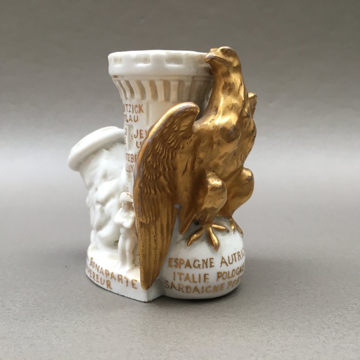Figural porcelain pipe, Imperial eagle and Napoleon - France, ca. 1880