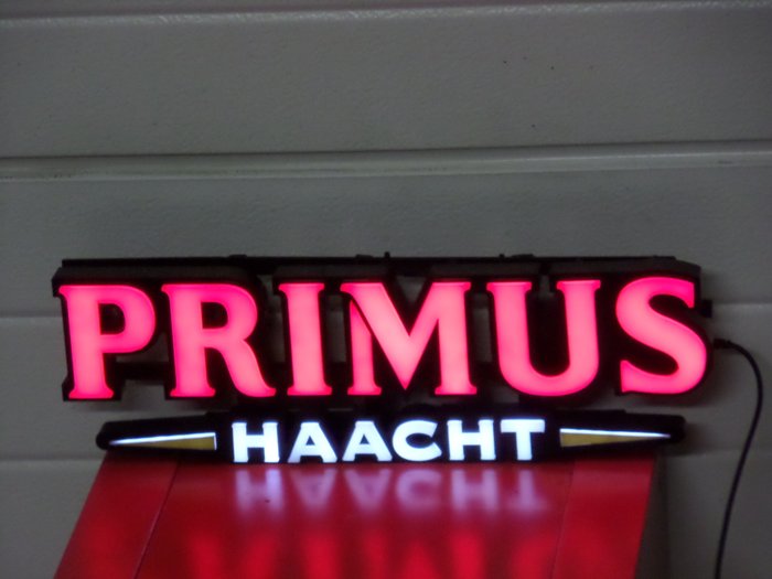 Illuminated advertising for Primus Haacht 1980s