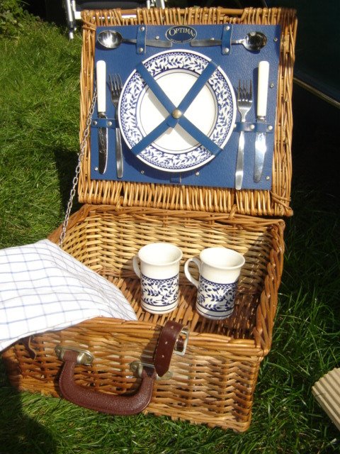Luxe Optima West Sussex England kwaliteits rieten picknickmand 