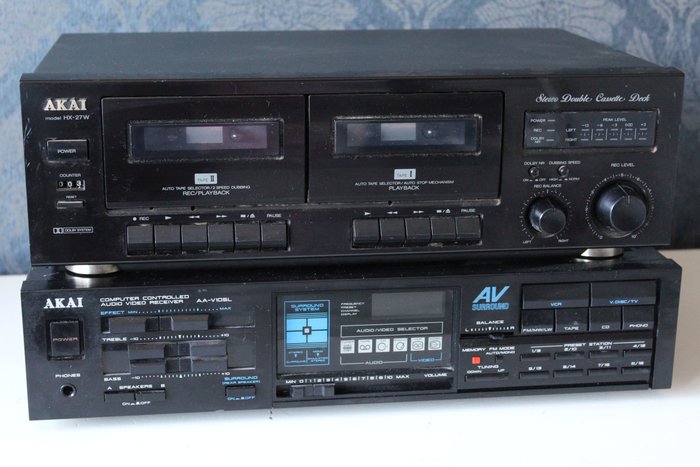 Akai AA-V105L - Computer Controlled Audio Video Receiver + Akai HX-27W Stereo Double Tape Deck
