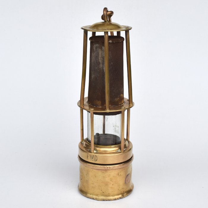 Rare Friemann & Wolf Duisburg (FWD) - miner's lamp from the period of around 1930.