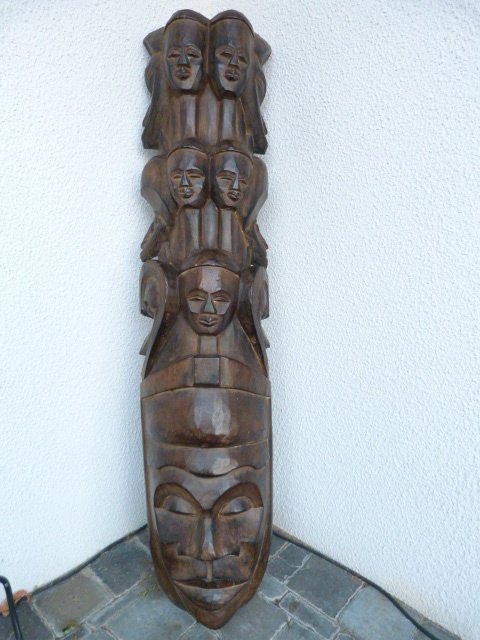 Large African wooden totem