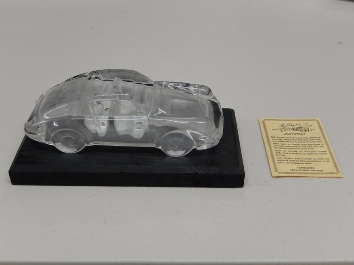 Vintage Lead Crystal (over 24%)  Glass Porsche 911 Heavy Paperweight Model Satin Finish by Hofbauer