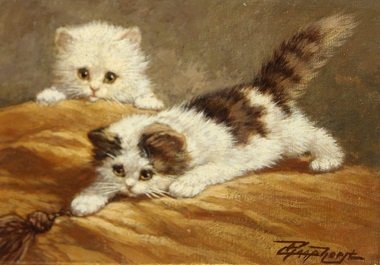 Cornelis Raaphorst (1875-1954) - Twee katjes