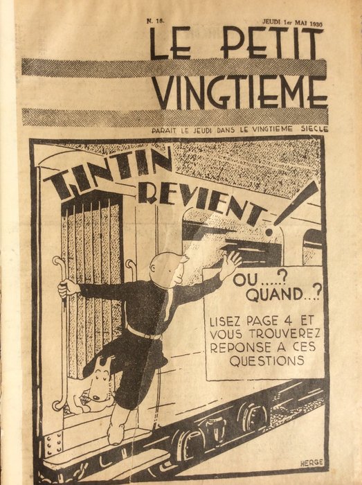 Tintin - Le Petit Vingtième 18 - Tintin Revient (du pays des Soviets) - B - EO - (1930)