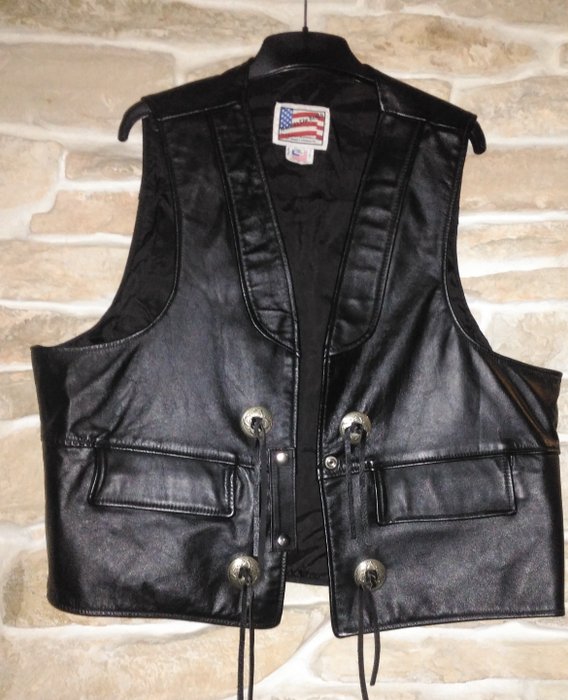 Indian - leather motorcycle vest - Cafe Racer, chopper, bikers - Catawiki