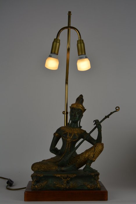 Table Lamp With A Bronze Figurine Of, Antique Bronze Figurine Table Lamps