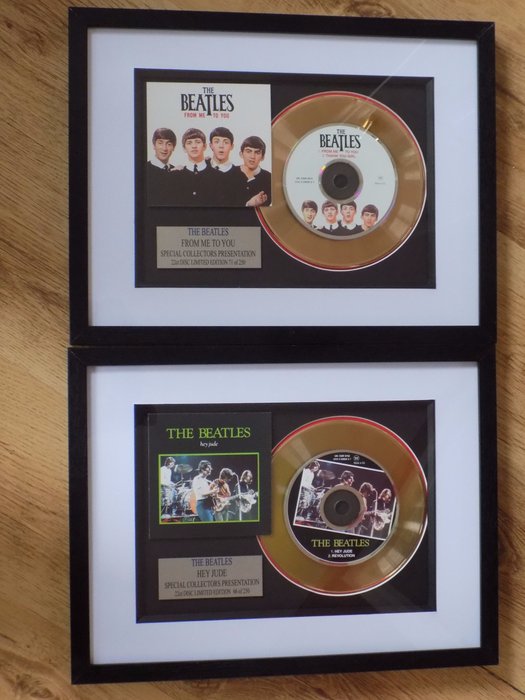 Beatles Hey Jude Framed Gold Disc Display Vinyl C1 