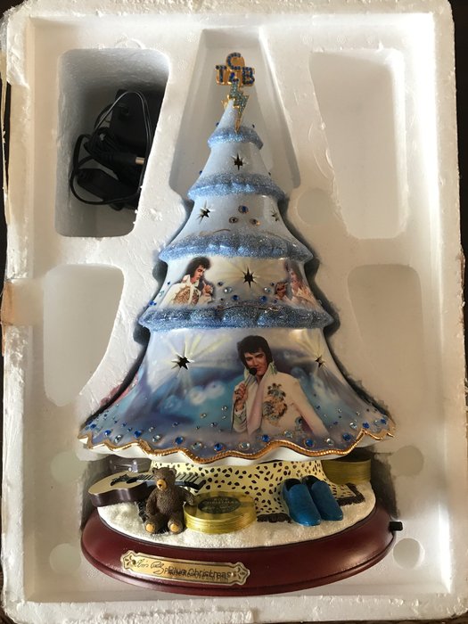 Elvis Presley Bradford Exchange Limited Edition Blue Illuminated Christmas Tree