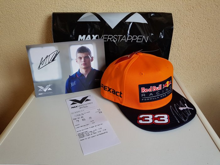 Max Verstappen - hand-autographed orange cap (1,000 caps signed by Max) + COA