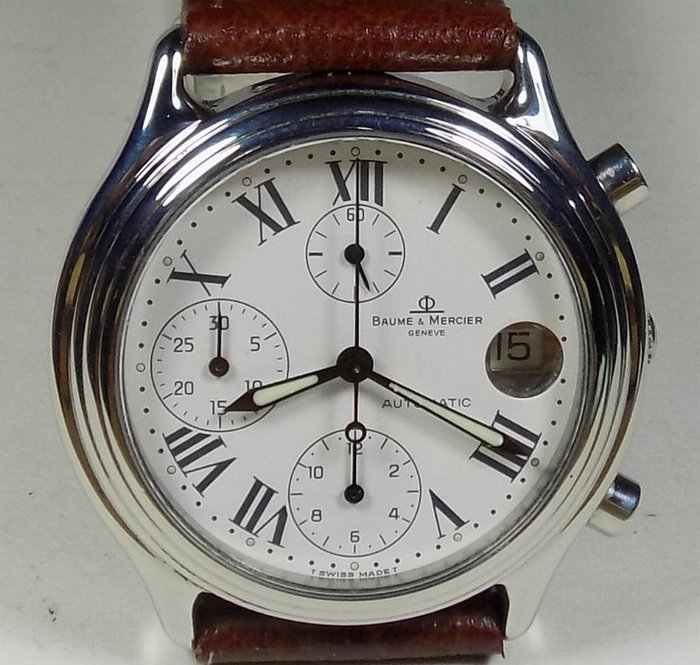 Baume & Mercier Baumatic - MV040122 - White Dial - 1990's - Men's Chronograph