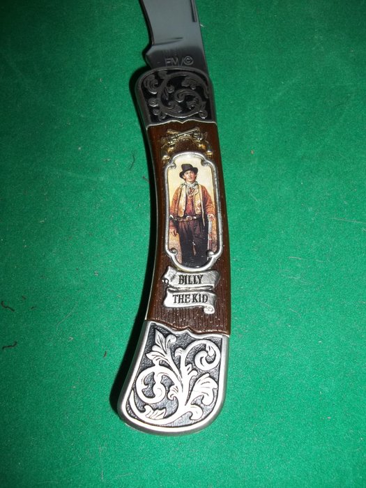 Franklin Mint - Legend's of The West - Official Billy the Kid Collector Knife - 24 Karaat verguld en verzilverd .
