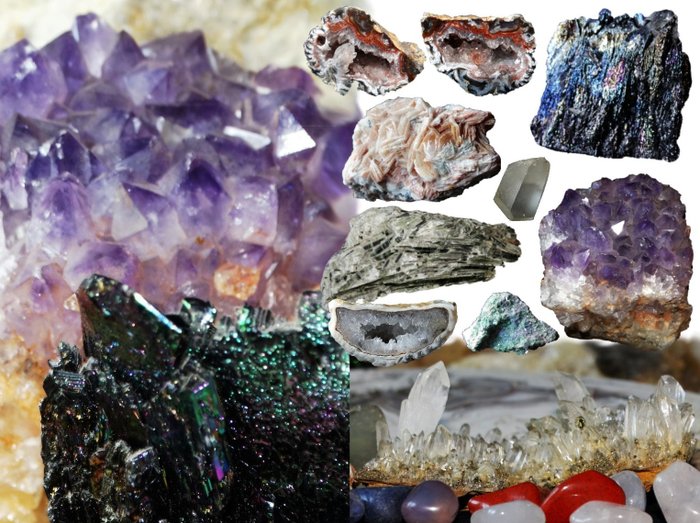 Special collection of minerals and gemstones - 8,110 g