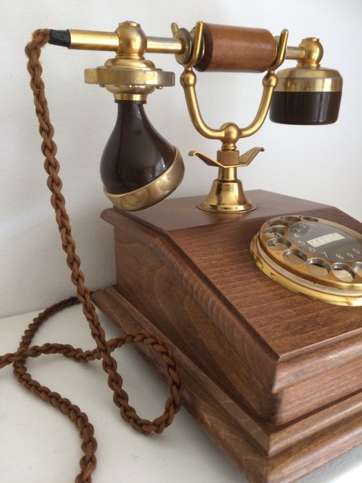 Old Wooden PTT Telephone with Dial - Model Rembrandt KS - 1982