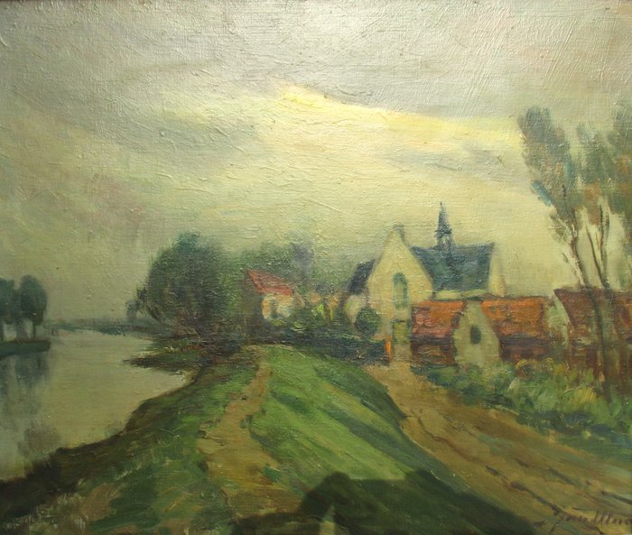 Jan Maes ( 1876 - 1974 ) - Vlassenbroek aan de Schelde