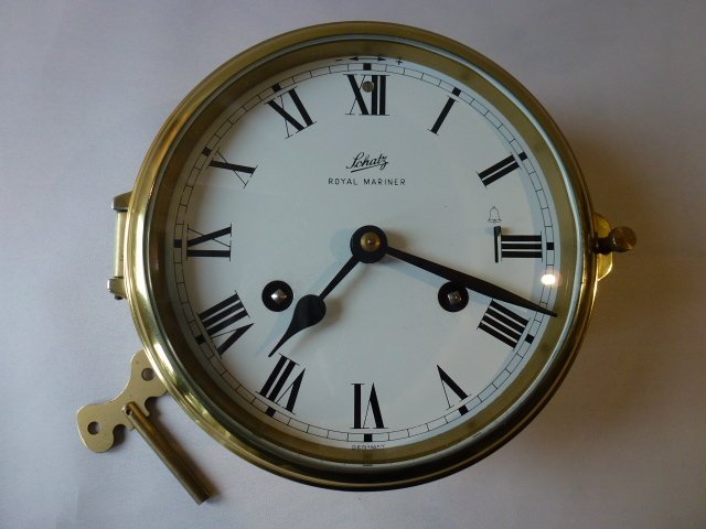 Schatz Royal Mariner ship's clock with clockwork movement