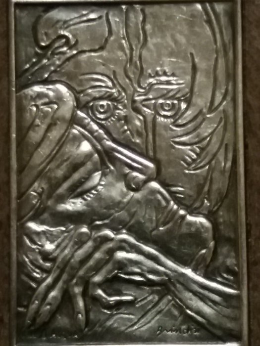 4 bas-reliefs on silver plaque, Senesi Acqua