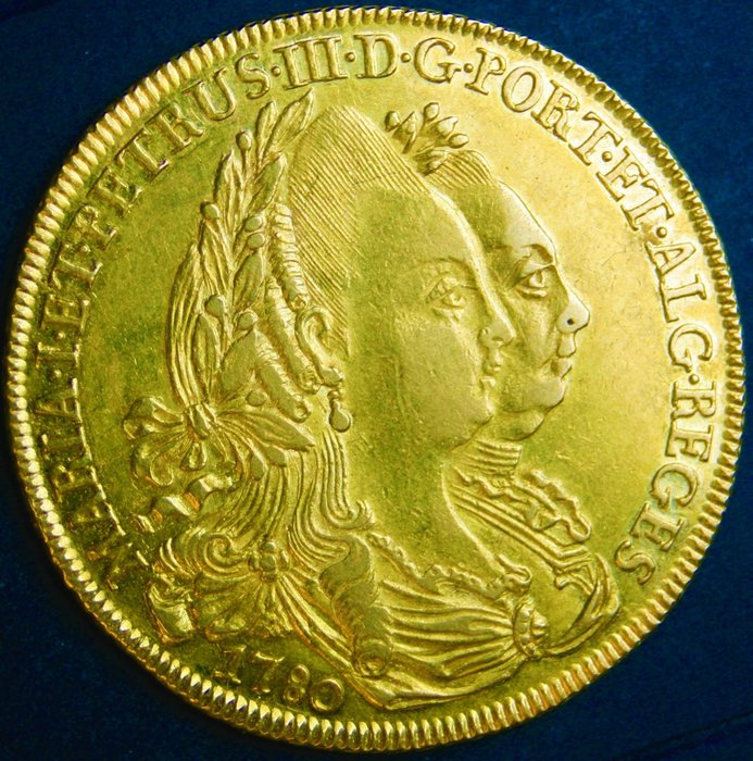 Portugal – Peça in GOLD – D. Maria I and D. Pedro III – 1780 – Lisbon – UNC – AG: 27.06
