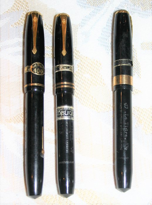 3 vintage fountain pens "Le Tigre",