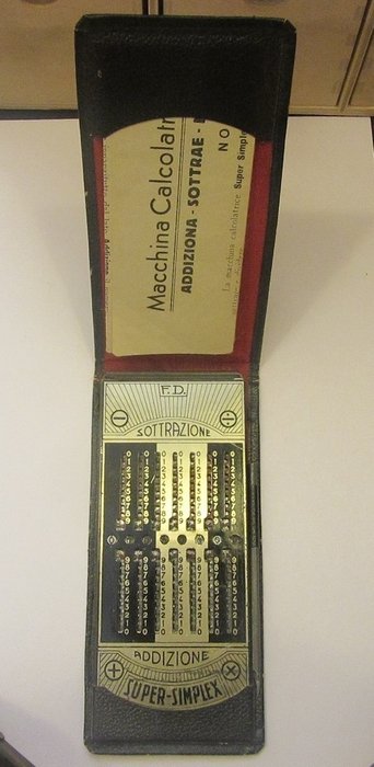 Italian calculating machine “Super Simplex” Subtraction-addition - early 1900s