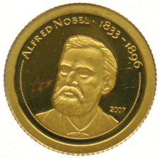 Mongolia - 500 Tugrik 2007 'Alfred Nobel 1833-1896' – gold - Catawiki