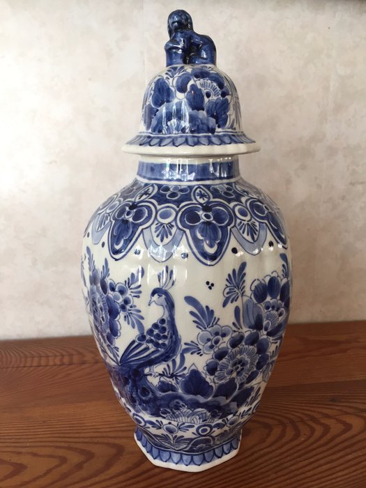Delft Blue Vase - "De Delftse Pauw" - ‘’The Delft Peacock’’