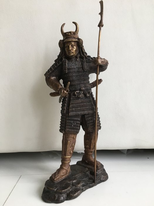 Bronze Samurai warrior statue, Japanese style - 21st century 
