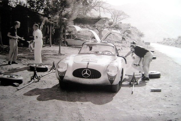 Poster/impression - Limited 50 Pcs (70x50 Cm) - Mercedes-Benz 300 SL/Kling & Klenk (Winners) - Service Pitstop CarreraPanamericana 1952