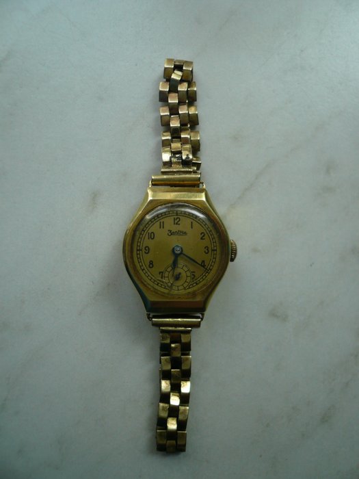 Vintage Zentra Damen Uhr, echt Gold, 50er Jahre