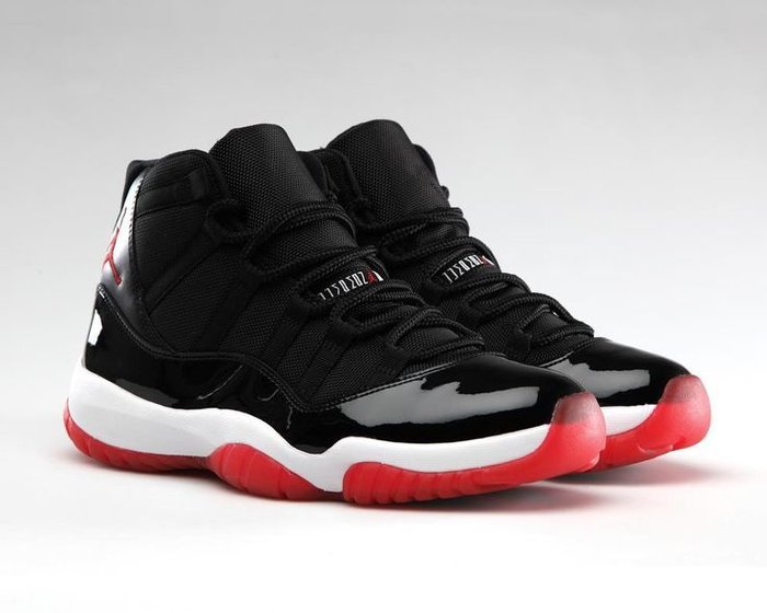 black and red patent leather jordans