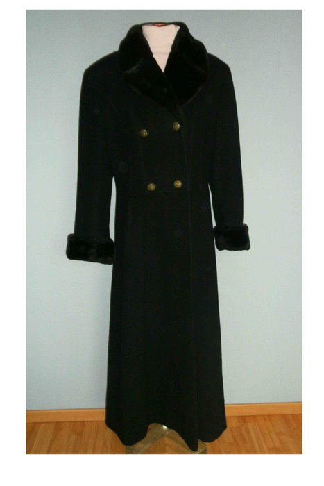 Damo Donna - Super long black cashmere women's fashion coat