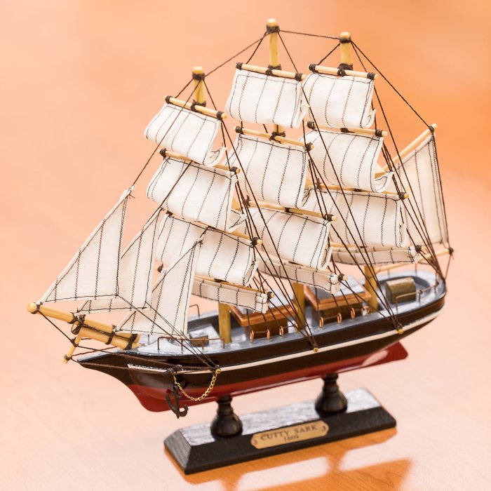 A wooden model of the Cutty Sark. (1869)