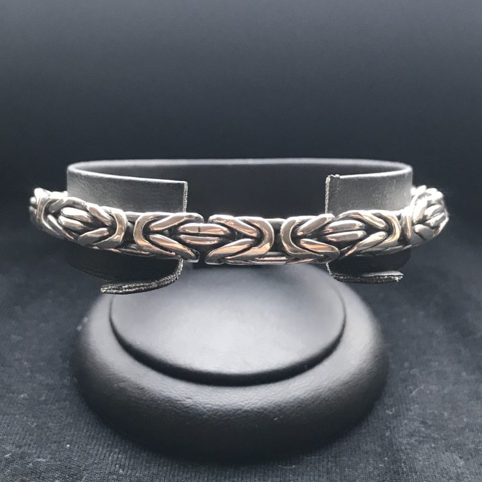 31 g solid silver king's braid link unisex bracelet 20.5 cm - Catawiki