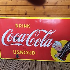 schokkend Het pad Regeringsverordening Emaille reclamebord Coca cola langwerpig - 1954 - Catawiki
