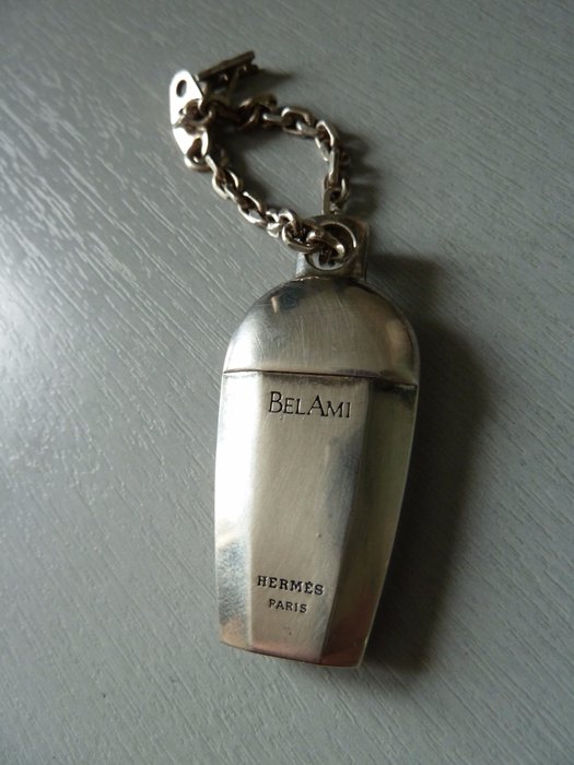 Rare Bel Ami men’s keychain, signed “Hermes Parfum Paris” - Silver Plated Metal